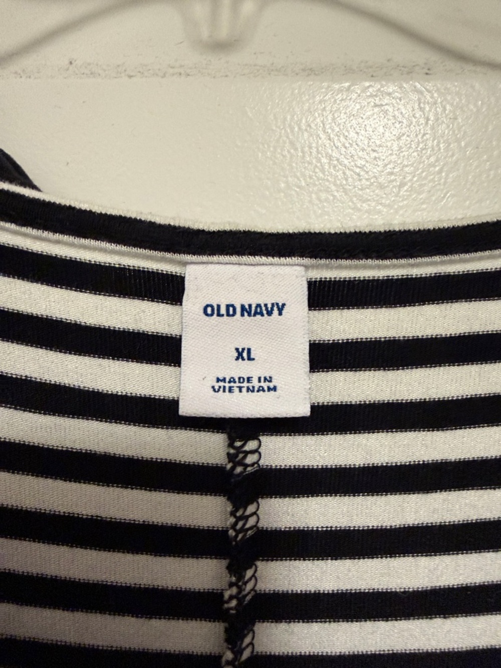 Old Navy Black and Black/White Striped Tee Dresses - Picture 2 of 6
